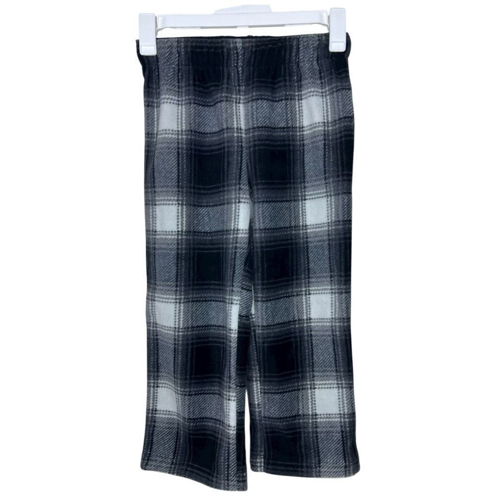 SKIMS Kids Plaid Fleece Pants Size 3T Cozy Lounge Bottoms in Black & White